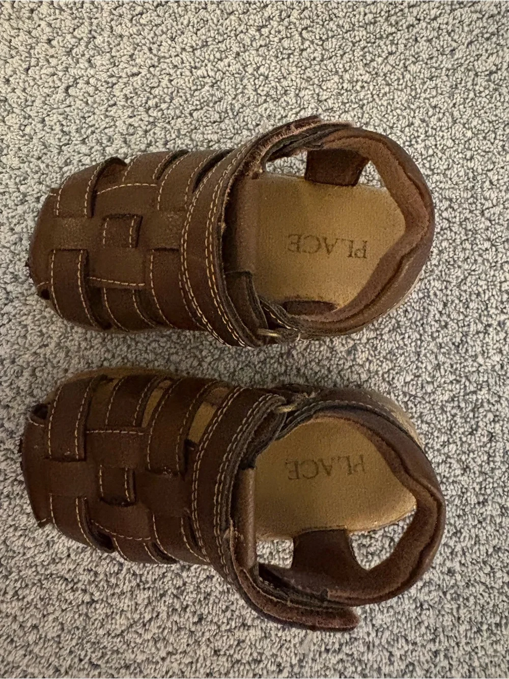The Children's Place Brown Leather Fisherman Sandals